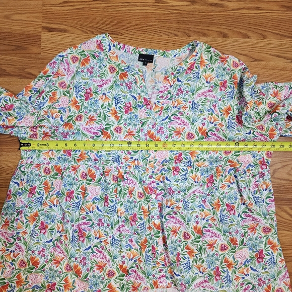 Jones New York Linen Blend Floral Blouse 3x - Picture 10 of 11
